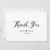 Elegant Script Simple Heart Weddenschap Hartelijk  Bedankkaart (Voorkant)