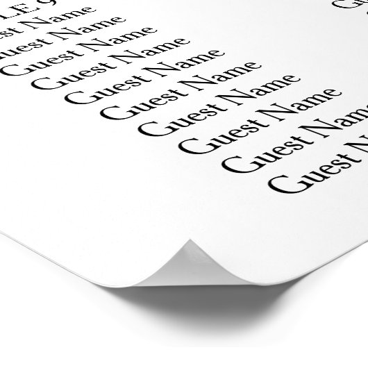 Elegant Script Simple Modern Wedding Seding Chart Poster (Hoek)