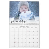Elegant Script Simple One Photo per maand Kalender (Jan 2026)