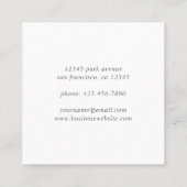 Elegant Script Simple Rustic Greenery Botanical Vierkante Visitekaartje (Achterkant)