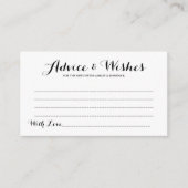 Elegant Script Simple Wedding Advice & Wishes Kaar Advieskaart (Voorkant)