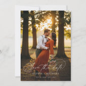 Elegant Script Simple Wedding Photo Save The Date (Voorkant)