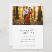 Elegant Script Simple Wedding Photo Save The Date (Achterkant)