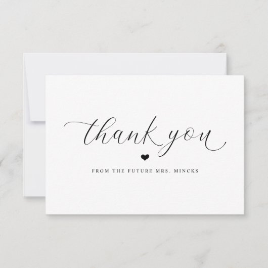 Elegant Script Simple Wedding Vrijgezellenfeest Fl Bedankkaart (Voorkant)