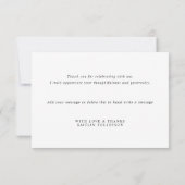 Elegant Script Simple Wedding Vrijgezellenfeest Fl Bedankkaart (Achterkant)