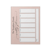 Elegant Script Simple Weekly Planner, Blush Notitieblok (Linkerzijde)
