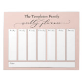 Elegant Script Simple Weekly Planner, Blush Notitieblok (Voorkant)