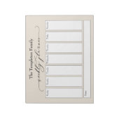 Elegant Script Simple Weekly Planner, Cream Notitieblok (Linkerzijde)
