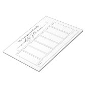 Elegant Script Simple Weekly Planner, White Notitieblok (Schuin)