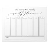 Elegant Script Simple Weekly Planner, White Notitieblok (Voorkant)