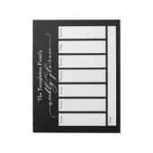 Elegant Script Simple Weekly Planner, zwart Notitieblok (Linkerzijde)