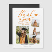 Elegant Script Sinaasappel 4 Foto Afstuderen Harte (Voorkant / Achterkant)