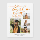 Elegant Script Sinaasappel 4 Foto Afstuderen Harte (Voorkant)