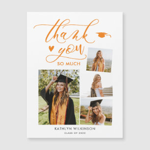 Elegant Script Sinaasappel 4 Foto Afstuderen Harte