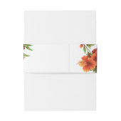 Elegant  Script Sinaasappel Bloemen Bruiloft Uitnodigingen Wikkel (Achterkant Voorbeeld)