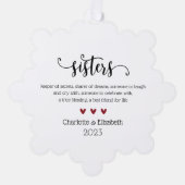 Elegant Script Sister Definitie Kerstmis Ornament Kaart (Voorkant)