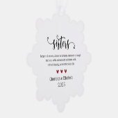 Elegant Script Sister Definitie Kerstmis Ornament Kaart (Rechts)