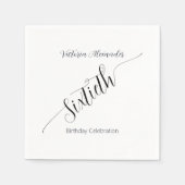 Elegant Script Sixtieth Birthday Celebration Servet (Voorkant)