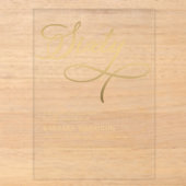 Elegant Script Sixty Zwart Goud 60ste Verjaardag Acryl Uitnodigingen (Voorkant)