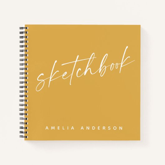 Elegant Script Sketchbook - Gepersonaliseerde naam Notitieboek (Voorkant)