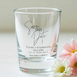 Elegant script Sla de datum op Shot Glas