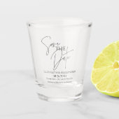 Elegant script Sla de datum op Shot Glas (Voorkant)