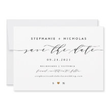 Elegant script sla de datum uitnodiging op