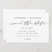 Elegant script sla de datum uitnodiging op (Voorkant / Achterkant)