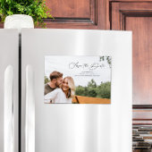 Elegant script Sla het datumlandschap op Magnetische Uitnodiging