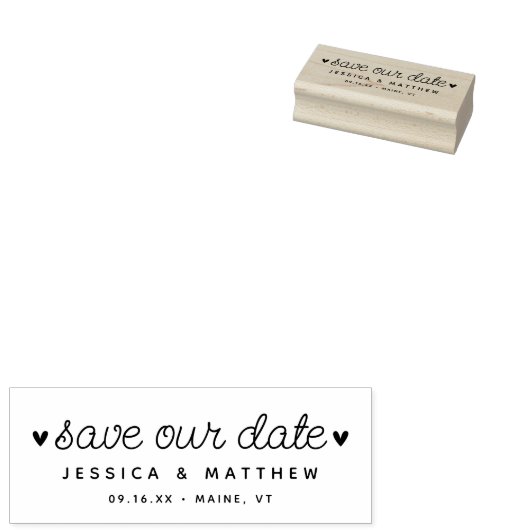 Elegant Script Sla onze datum op Rubberstempel (Gestempeld)