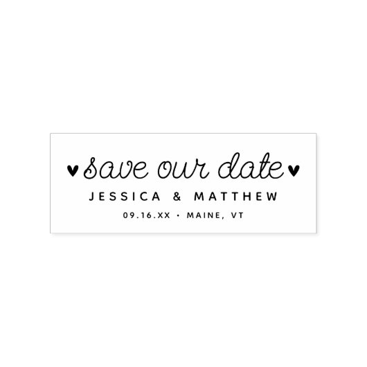 Elegant Script Sla onze datum op Rubberstempel (Afrduk)