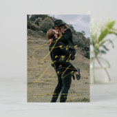 Elegant script slaat de datum op folie uitnodiging (Staand Voorkant)