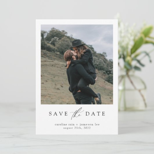 Elegant Script slaat de Kaart Datum op (Staand voorkant)