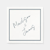 Elegant Script Slate Blue Minimalist Cocktail Servet (Voorkant)