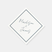 Elegant Script Slate Blue Minimalist Cocktail Servet (Hoek)