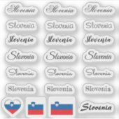 Elegant script Slovenië & Sloveense vlag / naam Se Sticker (Voorkant)