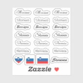 Elegant script Slovenië & Sloveense vlag / naam Se Sticker (Vel)
