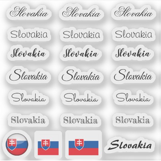 Elegant script Slowakije & Slowakije vlag /name se Sticker (Voorkant)