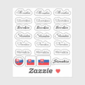 Elegant script Slowakije & Slowakije vlag /name se Sticker (Vel)