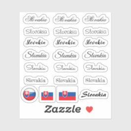 Elegant script Slowakije & Slowakije vlag /name se Sticker