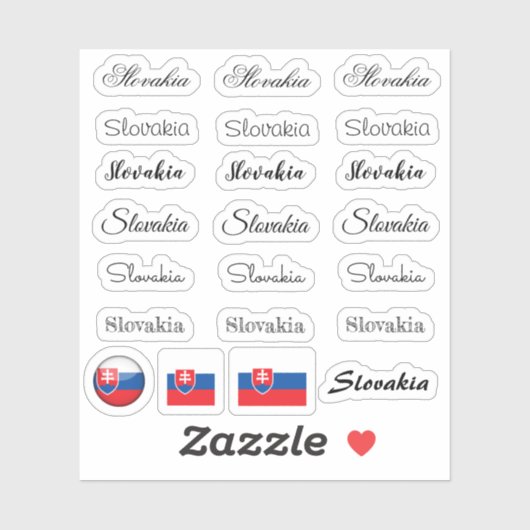 Elegant script Slowakije & Slowakije vlag /name se Sticker (Vel)