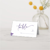 Elegant Script Smaragd Paarse Eucalyptus Bruiloft Plaatskaartje (Achterkant)