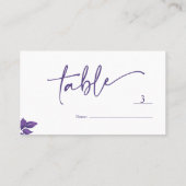 Elegant Script Smaragd Paarse Eucalyptus Bruiloft Plaatskaartje (Achterkant)