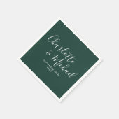Elegant Script Smaragdgroen Minimalistisch Servet (Hoek)