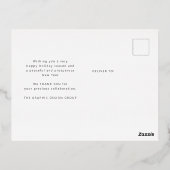 Elegant script sneeuwvlok LOGO business goud Folie Feestdagen Briefkaart (Achterkant)