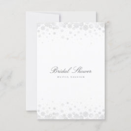 Elegant Script Sneeuwvlokken Bridal Douche Uitnodi Kaart