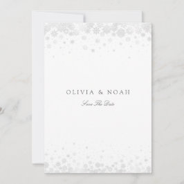 Elegant Script Sneeuwvlokken Sla de datum Kaart