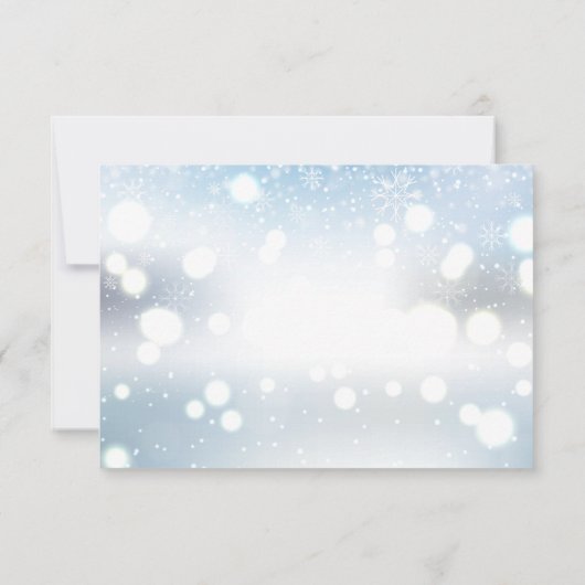 Elegant Script Sneeuwvlokken Winter Bruiloft RSVP Kaartje (Achterkant)