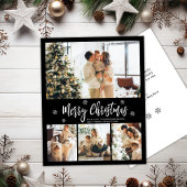 Elegant Script Snowflake Fotokerstbrochure Flyer