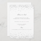 Elegant Script Snowflakes Verloving Invitation Kaart (Voorkant / Achterkant)